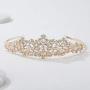 SWEETV Rose Gold Wedding Tiara Earrings Jewelry Set for Women - Bridal Tiara & Dangle Earrings with Rhinestones