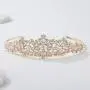 SWEETV Rose Gold Wedding Tiara Earrings Jewelry Set for Women - Bridal Tiara & Dangle Earrings with Rhinestones SWEETV Rose Gold Wedding Tiara Earrings Jewelry Set for Women - Bridal Tiara & Dangle Earrings with Rhinestones