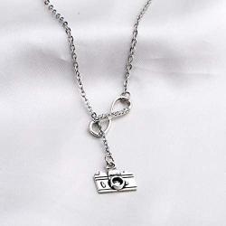 FUSTMW Photographer Gift Camera Infinity Love Charm Y Necklace Travel Jewelry Photography Gifts