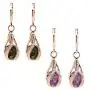 Comelyjewel Womens Earring with Hollow Design,Women Fashion Cubic Zirconia Water Drop Dangle Leaverback Earrings Jewelry Gift - Pink