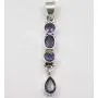 SilverStarJewel Sterling Silver Natural Iolite Long Pendant 1.8'' 3.5 Grams Wholesale Gift SilverStarJewel Sterling Silver Natural Iolite Long Pendant 1.8'' 3.5 Grams Wholesale Gift