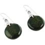NOVICA Polished Bloodstone .925 Sterling Silver Dangle Earrings Moon of Justice