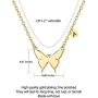 SEMBILAN Initial Butterfly Necklace Heart Necklace 14K Gold Plated Butterfly Butterfly Pendant Necklace Alphabet A - Z Necklace Jewelry Gifts for Women Ladies Girls Teens