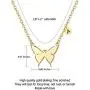SEMBILAN Initial Butterfly Necklace Heart Necklace 14K Gold Plated Butterfly Butterfly Pendant Necklace Alphabet A - Z Necklace Jewelry Gifts for Women Ladies Girls Teens