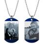Queenberry Photo Text Message Laser Engraving Personalized Pendant Dog Tag Stainless Steel Necklace Ball Chain 24