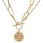 Gold Chunky Thick Link Chain Necklace Compass Coin Pendant Toggle Necklace Charm Minimalist Jewelry for Women Men Teen Girls Gold Chunky Thick Link Chain Necklace Compass Coin Pendant Toggle Necklace Charm Minimalist Jewelry for Women Men Teen Girls