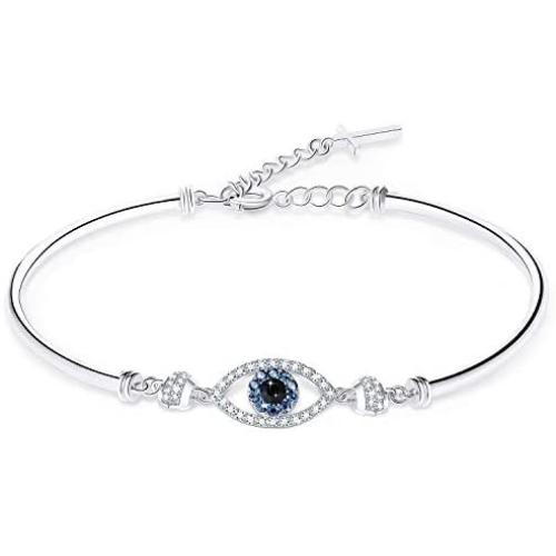 SUES SECRET Evil Eye Bracelet Crystal Jewelry with a Tiny Cross Extender for Women Girls for mom Easter Gifts 2021 for her