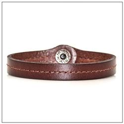 Heavstjer Punk Alloy Buckle Wristband Leather Cuff Bracelet