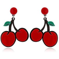 Gmillions Fashion Acrylic Fruits Drop Earrings Lovely Strawberry Lemon Long Dangle Earrings For Women Statement Jewelry