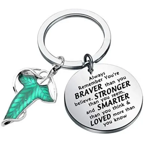 SEIRAA Elven Green Leaf Movie Inspired Jewelry Gift for Fans Always Remember You’re Braver Than You Believed Key Chain SEIRAA Elven Green Leaf Movie Inspired Jewelry Gift for Fans Always Remember You’re Braver Than You Believed Key Chain