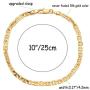 kelistom Gold Anklet for Women Teen Girls, 14K Gold / 18K Gold/Platinum Plated Flat Mariner Link Chain Ankle Bracelets for Women 9 10 11 inches