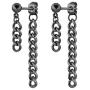 Fusamk Punk Rock Stainless Steel Long Chain Stud Earrings Drop Dangle Earrings