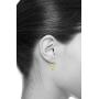 Wellingsale Ladies 14k Two Tone Rose and Yellow Gold Our Lady of Guadalupe Drop Earrings