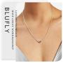 Blufly Layered Crystal Pendant Necklace Gold Imitation Pearl Boho Necklace Chain Druse Choker Necklace Jewelry for Women and Girls