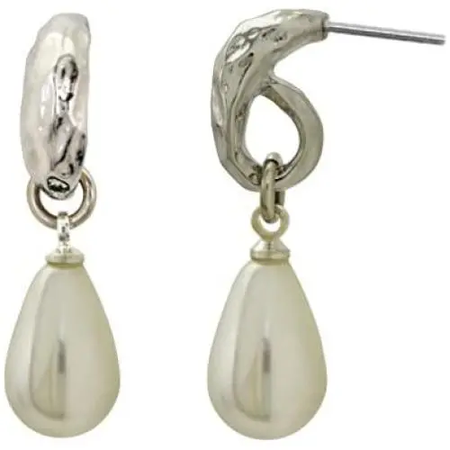 SEA-Smadar Eliasaf Pearl Drops Earrings With 925 Silver Plating and Genuine Majorica Pearl