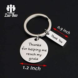 Zuo Bao Coach Gift Coach Appreciation Gift Team Captain Gift Coach Keychain Thanks for Helping Me Reach My Goals Keychain Thank You Gift for Coaches Team Partners