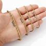 M MOOHAM 2.5MM 3MM 4MM 5MM Black Silver Gold Plated Stainless Steel Twist Rope Chain Necklace for Men Women 16-36 Inch