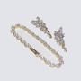 UDORA Brdial Bridesmaid Zirconia Earrings Bracelet Jewelry Set Wedding Prom