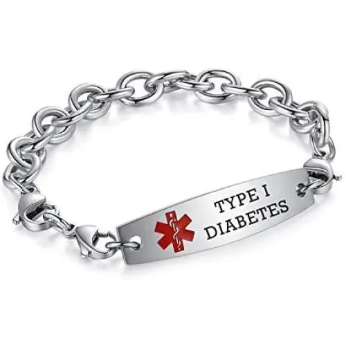 mnmhope Free Engraving Medical Alert Bracelets for Women and Men Stainless Steel Interchangeable Chain 7.5-9'' Adjustable mnmhope Free Engraving Medical Alert Bracelets for Women and Men Stainless Steel Interchangeable Chain 7.5-9'' Adjustable