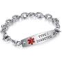 mnmhope Free Engraving Medical Alert Bracelets for Women and Men Stainless Steel Interchangeable Chain 7.5-9'' Adjustable