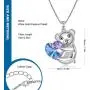 GEORGE · SMITH Brother Bear Animal Necklace Purple Heart Teddy Pendant Necklace with Crystals from Austria, Birthday Gifts for Daughter Teen Girls Girlfriend