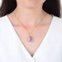 Sterling Silver Raw Amethyst Gemstone Daity Necklace 18 inch Healing Crystals Chakra Stones Women Girls Birthday Mothers Gifts