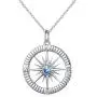 S925 Sterling Silver Simulated Birthstones Compass No Matter Where Bracelet and Pendant Necklace 18'' Graduation Gift