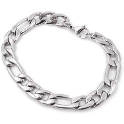Steelmeup Stainless Steel Simple Classic Figaro Link Chain Bracelet for Men 6 7 10mm 7 8 9-inch