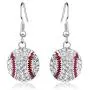 Baseball Softball Crystal Enamel Dangle Earrings Bling Sport Ball Earring Jewelry for Girls Baseball Softball Crystal Enamel Dangle Earrings Bling Sport Ball Earring Jewelry for Girls