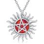 SIMONLY Supernatural Necklace Sterling Silver Created Opal Sun Sunburst Pendant Supernatural Necklaces Jewelry