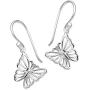 Big Apple Hoops - Mothers Day Sterling Silver Filigree Butterfly Dangle Earrings Available in Silver, Gold or Rose Finishing