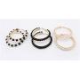 Large Hoop Dangle Earring Black White Pearl Earring With Stainless Steel Pin Big Circle Loop Earrings For Women Girls Jewelry