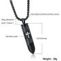Molike Stainless Steel English Lords Prayer Cross Bullet Pendant Urn Ashes Necklace for Men, 22 Inch Chain