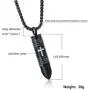 Molike Stainless Steel English Lords Prayer Cross Bullet Pendant Urn Ashes Necklace for Men, 22 Inch Chain
