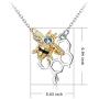 AOBOCO 925 Sterling Silver Honey Bumble Bee Necklace with Honeycomb, Fine Jewelry Gift for Women