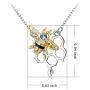 AOBOCO 925 Sterling Silver Honey Bumble Bee Necklace with Honeycomb, Fine Jewelry Gift for Women