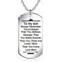 danjie Stainless Steel Dog Tag Letters to My Son.Love mom Pendant Necklace,Inspirational Gifts for Son Jewelry