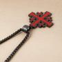 HZMAN Mens Stainless Steel Crusader Jerusalem Cross Pendant Necklace with 22+2 Inches Chain