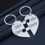 SIDIMELO Couple Keychain Couples Jewelry for Him &Her Valentine Gifts Her one His Only Couple Keychain Inspirational Gifts Jewelry Split Broken Heart Pendant Keychain