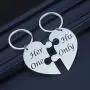 SIDIMELO Couple Keychain Couples Jewelry for Him &Her Valentine Gifts Her one His Only Couple Keychain Inspirational Gifts Jewelry Split Broken Heart Pendant Keychain