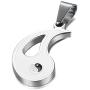 FIBO STEEL 2pcs Stainless Steel Yin Yang Pendant Necklace for Men Women Puzzle Couples Necklace,22 inches