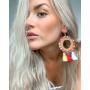 Handmade Beaded Tassel Statement Earrings Bohemian Fringe Lightweight Party Dangle Drop Earrings Boho Rattan Earrings For Women Girls