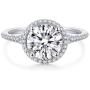 HAFEEZ CENTER 14K Solid Gold 2ct Round Brilliant Cut DEF Color Petite Moissanite Engagement Ring