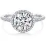 HAFEEZ CENTER 14K Solid Gold 2ct Round Brilliant Cut DEF Color Petite Moissanite Engagement Ring HAFEEZ CENTER 14K Solid Gold 2ct Round Brilliant Cut DEF Color Petite Moissanite Engagement Ring