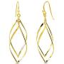Charmsy Sterling Silver Jewelry Double Twisted Linear Marquise Loops French Wire Drop Dangle Earrings for Women