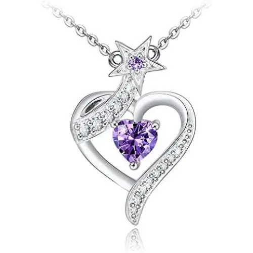 Love Heart Necklace for Women 925 Sterling Silver Birthstone Necklace Gifts for Women Girls Wife Mom Girlfriend Love Heart Necklace for Women 925 Sterling Silver Birthstone Necklace Gifts for Women Girls Wife Mom Girlfriend