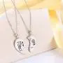 S925 Sterling Silver Mens Womens Couple Lovers Friendship BFF Matching Pendant Necklace for 2 S925 Sterling Silver Mens Womens Couple Lovers Friendship BFF Matching Pendant Necklace for 2