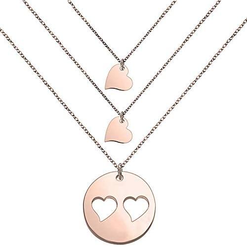 SEIRAA Mother Daughters Necklace Set Mom Daughter Heart Jewelry Gift for Mom