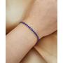Platinum Plated White Cubic Zirconia Tennis Bracelet Simulated Sapphire Emerald Slider Bangle Bracelet for Women Girls