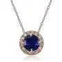Ice Gems Rose Gold Flashed Sterling Silver Genuine, Created or Simulated Gemstone Cubic Zirconia Accents Round Halo Necklace Ice Gems Rose Gold Flashed Sterling Silver Genuine, Created or Simulated Gemstone Cubic Zirconia Accents Round Halo Necklace
